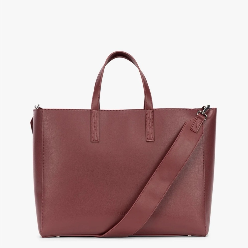 Calpak Haven Laptop Tote Bag in Cabernet
